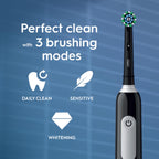 Oral-B Pro 1 Electric Toothbrush Black - Rechargeable Toothbrush with Pressure Sensor and 3D Cleaning - UK 2 Pin Plug - 1 Brush Head - Damaged Box