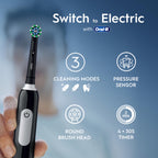 Oral-B Pro 1 Electric Toothbrush Black - Rechargeable Toothbrush with Pressure Sensor and 3D Cleaning - UK 2 Pin Plug - 1 Brush Head - Damaged Box
