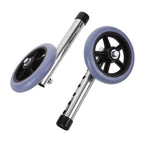 NRS Healthcare Aluminium Lightweight Replacement Coopers Walking Frame Wheels - Pair of Mobility Aid Spare Parts - Grey Rubber Wheels - Very Good