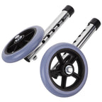 NRS Healthcare Aluminium Lightweight Replacement Coopers Walking Frame Wheels - Pair of Mobility Aid Spare Parts - Grey Rubber Wheels - Very Good