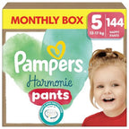 Pampers Harmonie Nappy Pants Size 5 Monthly Pack 144 Nappies 12kg-17kg Pull Ons Baby Diapers Hypoallergenic Gentle Skin Protection