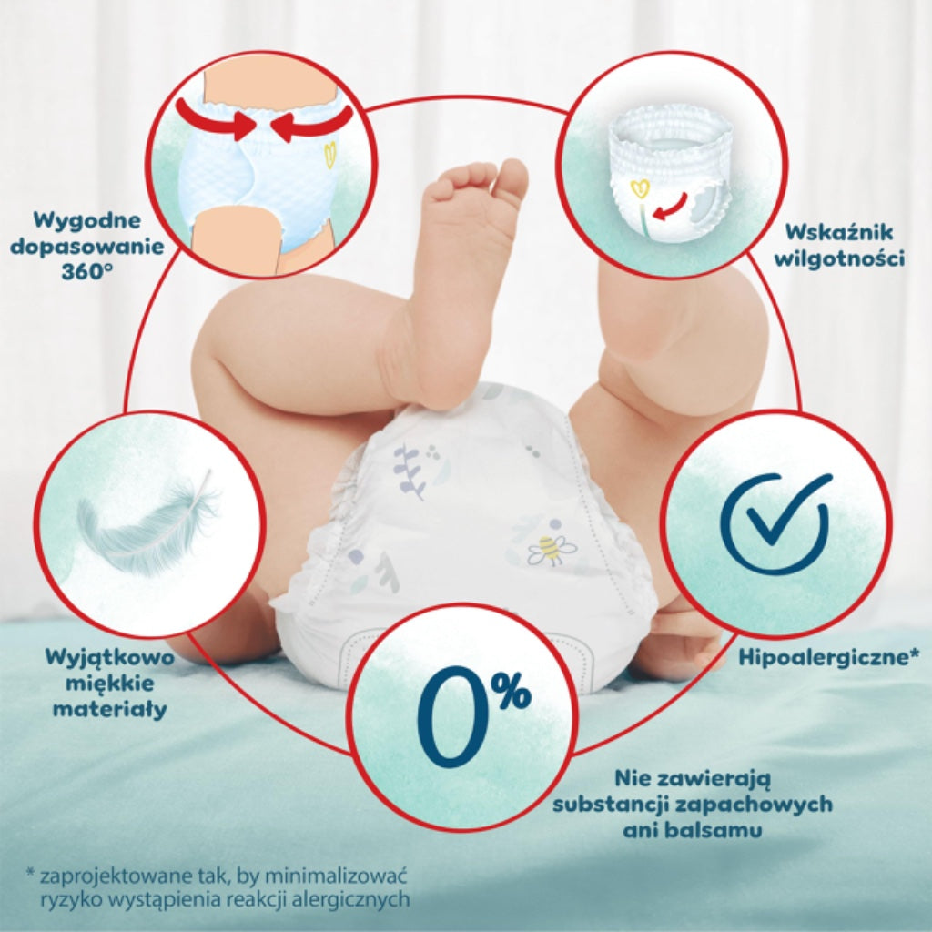 Pampers Harmonie Nappy Pants Size 5 Monthly Pack 144 Nappies 12kg-17kg Pull Ons Baby Diapers Hypoallergenic Gentle Skin Protection