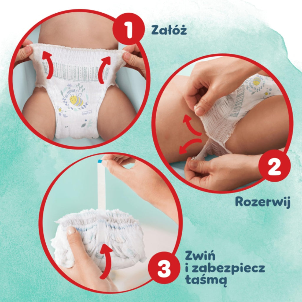 Pampers Harmonie Nappy Pants Size 5 Monthly Pack 144 Nappies 12kg-17kg Pull Ons Baby Diapers Hypoallergenic Gentle Skin Protection