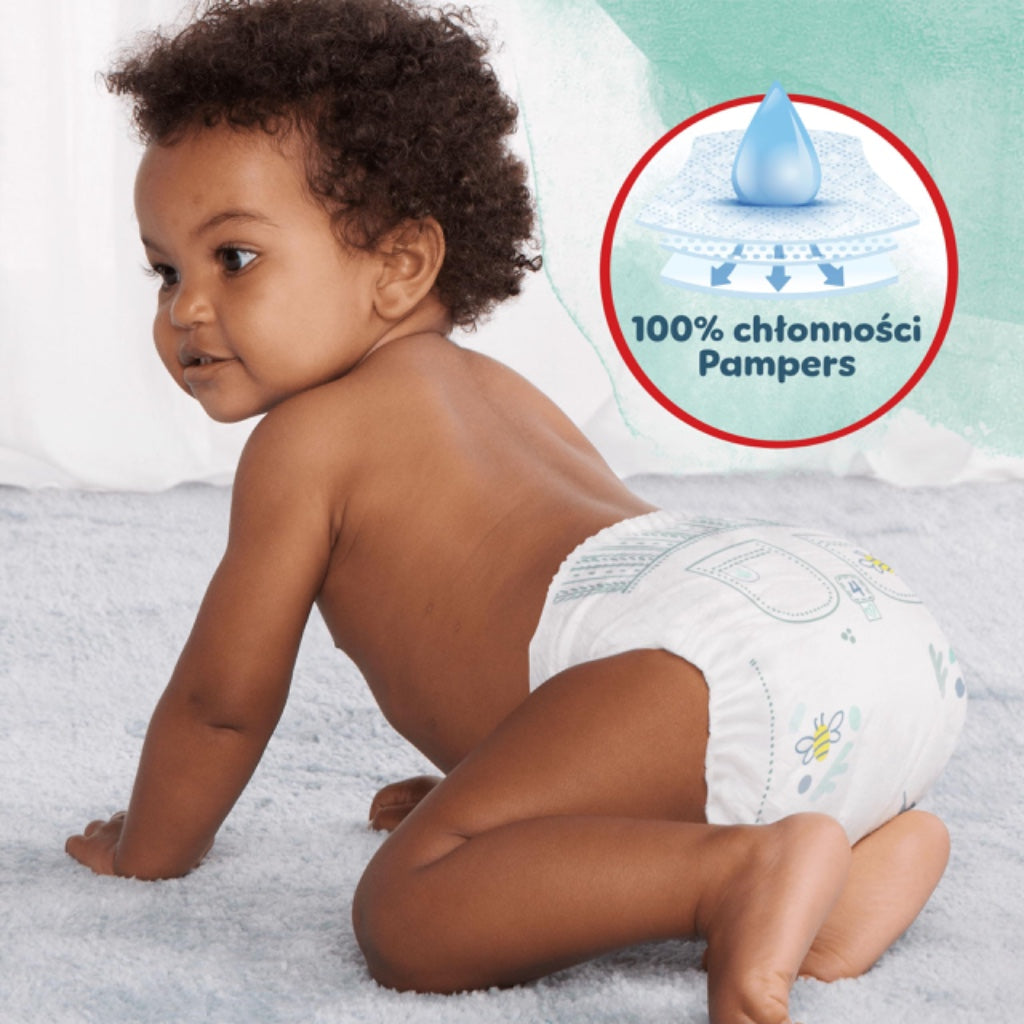 Pampers Harmonie Nappy Pants Size 5 Monthly Pack 144 Nappies 12kg-17kg Pull Ons Baby Diapers Hypoallergenic Gentle Skin Protection