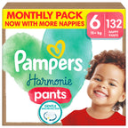 Pampers Harmonie Nappy Pants Size 5 Monthly Pack 144 Nappies 12kg-17kg Pull Ons Baby Diapers Hypoallergenic Gentle Skin Protection