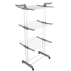 Rainberg Clothes Drying Rack 4-Tier Extra Large Foldable Clothes Airer with Wheels Stainless Steel Indoor Outdoor Laundry Garment Rack Wings - Like New