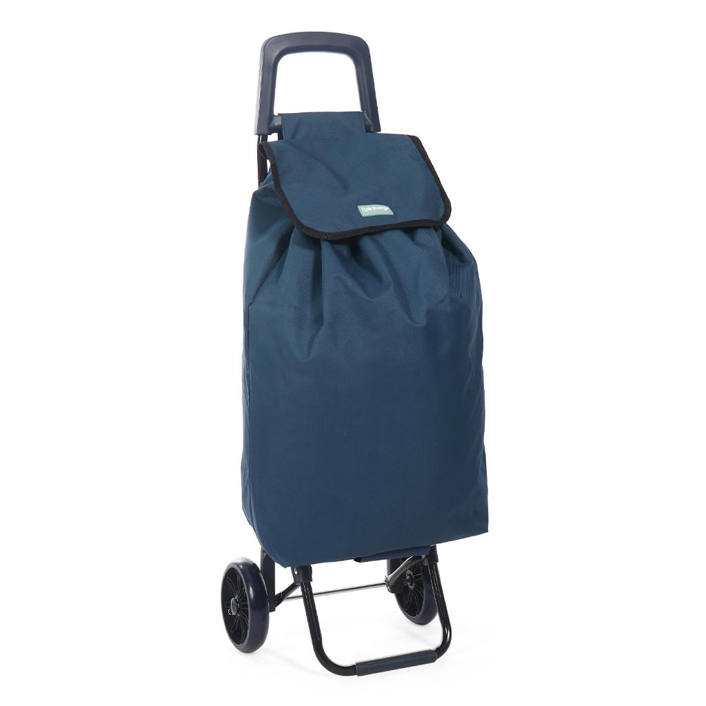Rainberg 50L Lightweight 2 Wheel Shopping Trolley Black Hard Wearing Folding Collapsible Push Pull Cart for Groceries and Travel Storage - Like New