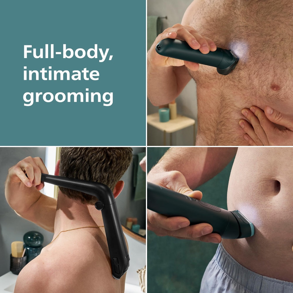 Philips Bodygroom Series 7000 Showerproof Body Hair Trimmer and Shaver for Men with 2D Contour Following Head and Case Model BG7485/30 - Very Good