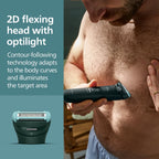 Philips Bodygroom Series 7000 Showerproof Body Hair Trimmer and Shaver for Men with 2D Contour Following Head and Case Model BG7485/30 - Very Good