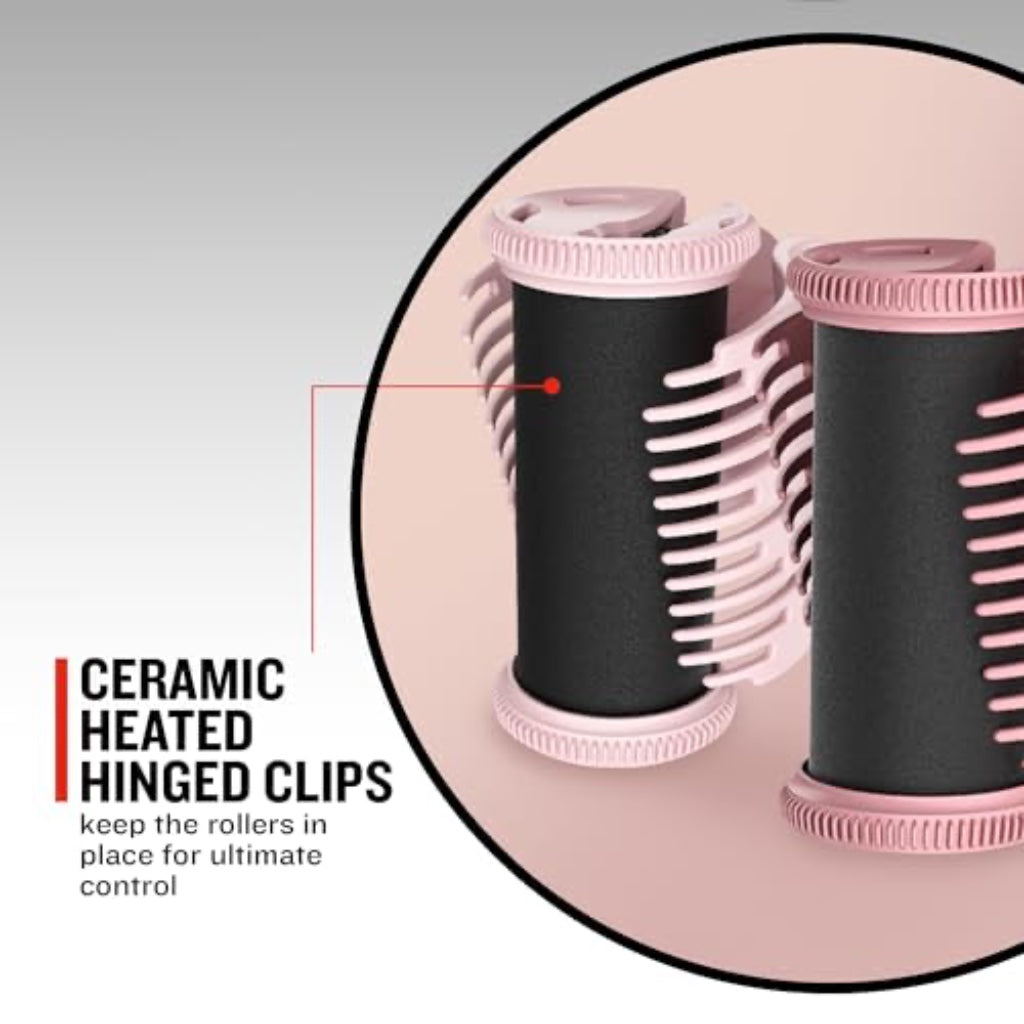 Remington PROluxe H9100 Heated Hair Rollers with OPTIheat Technology - 20 Velvet Flocked Rollers 25mm and 32mm - Fast 90 Second Heat Up - Very Good