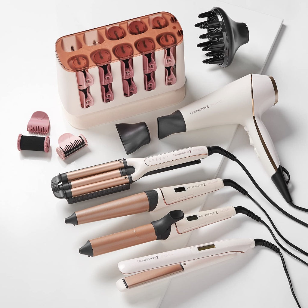 Remington PROluxe H9100 Heated Hair Rollers with OPTIheat Technology - 20 Velvet Flocked Rollers 25mm and 32mm - Fast 90 Second Heat Up - Very Good