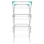 Ram 3 Tier Deluxe Clothes Airer Foldable Heavy Duty Indoor Laundry Drying Rack with 4 Corner Hooks and Sock Dryer 14m Airing Capacity