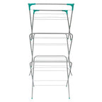 Ram 3 Tier Deluxe Clothes Airer Foldable Heavy Duty Indoor Laundry Drying Rack with 4 Corner Hooks and Sock Dryer 14m Airing Capacity