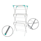 Ram 3 Tier Deluxe Clothes Airer Foldable Heavy Duty Indoor Laundry Drying Rack with 4 Corner Hooks and Sock Dryer 14m Airing Capacity
