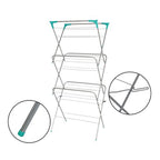 Ram 3 Tier Deluxe Clothes Airer Foldable Heavy Duty Indoor Laundry Drying Rack with 4 Corner Hooks and Sock Dryer 14m Airing Capacity