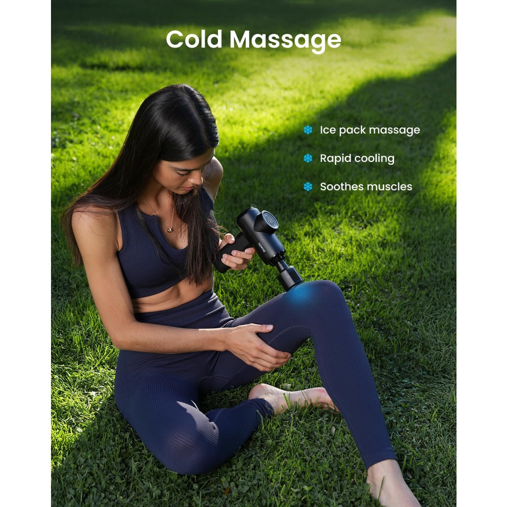 Renpho Active Thermacool 2 Massage Gun Deep Tissue Percussion Massager with Heat and Cold Therapy 5 Speeds 5 Heads and Carry Case for