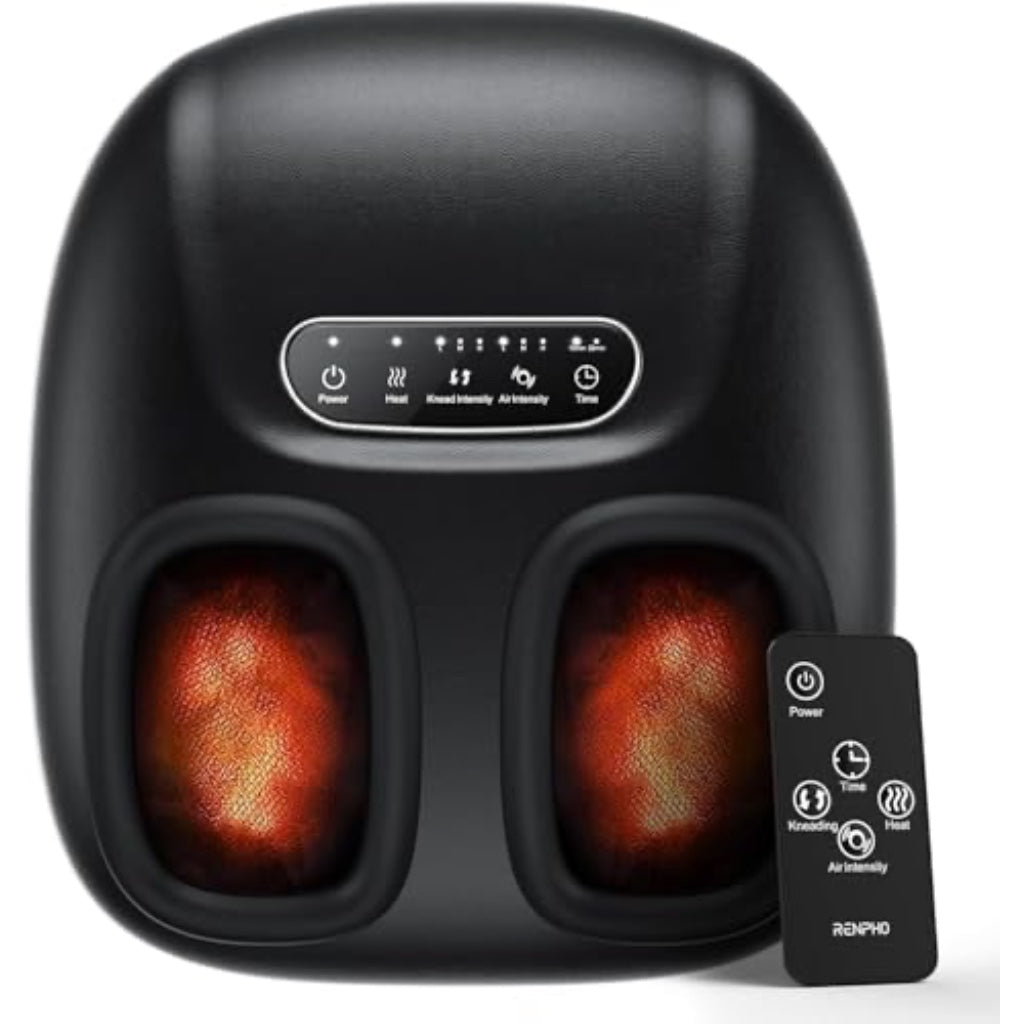 Renpho Portable Foot Massager With Heat Shiatsu 3D Kneading And Compression Electric Feet Massager With Remote Fits Up To UK Men Size 10 - Damaged Box