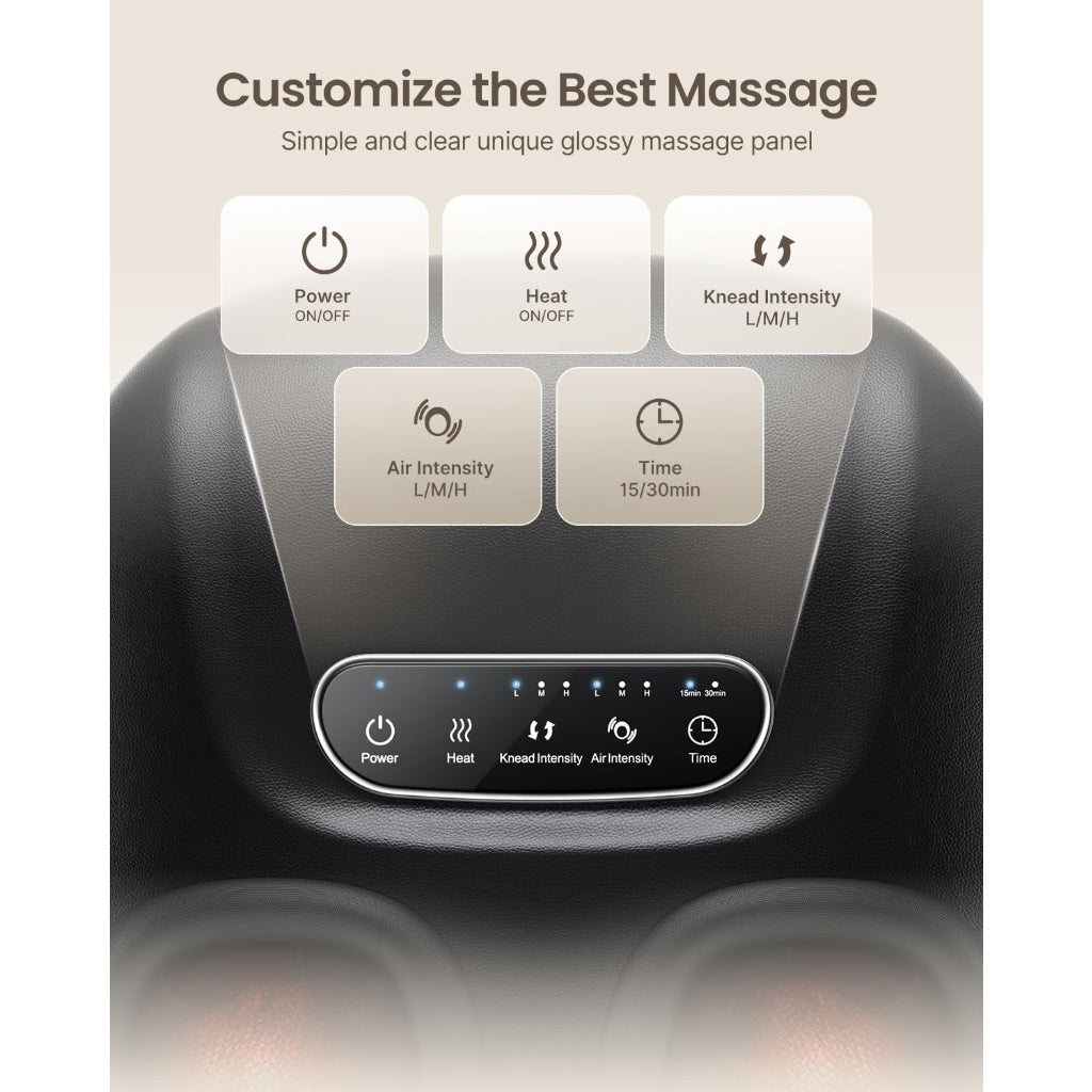 Renpho Portable Foot Massager With Heat Shiatsu 3D Kneading And Compression Electric Feet Massager With Remote Fits Up To UK Men Size 10 - Damaged Box