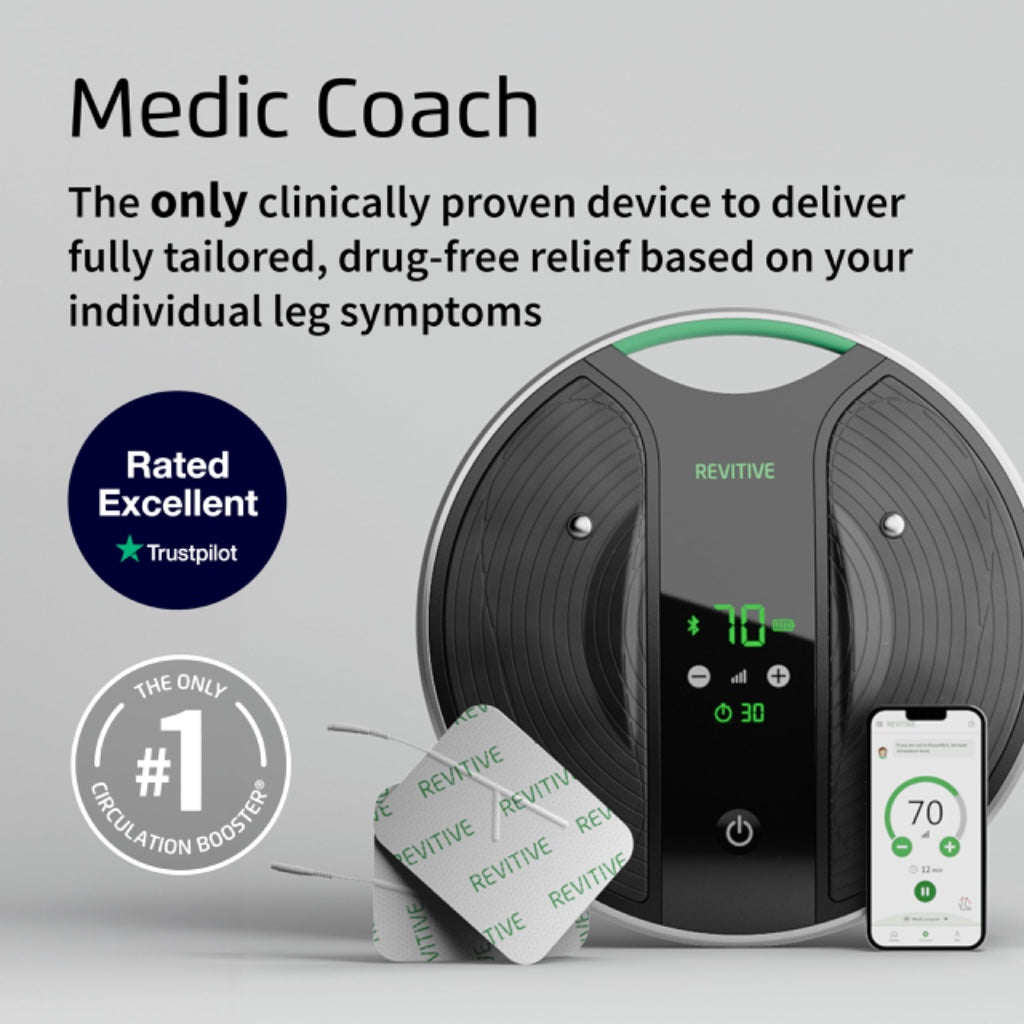 Revitive Medic Coach Smart Circulation Booster - Cordless Personalised Leg and Knee Pain Relief - App Controlled EMS Device - B08TBSVBTJ - Damaged Box