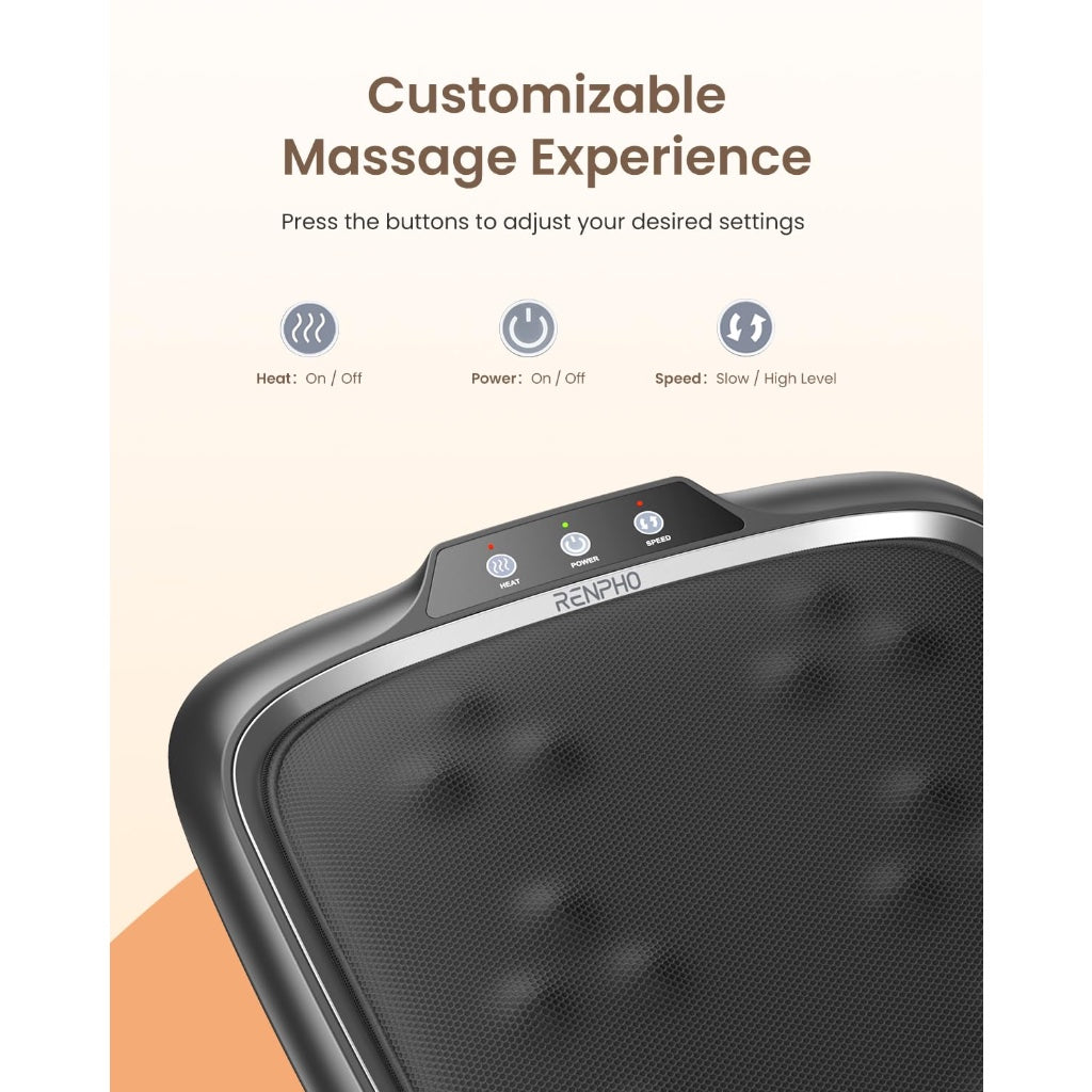 Renpho Foot Massager with Heat and Deep Kneading Shiatsu Massage Machine 2-in-1 Feet and Back Massager with Removable Cover Electric - Very Good