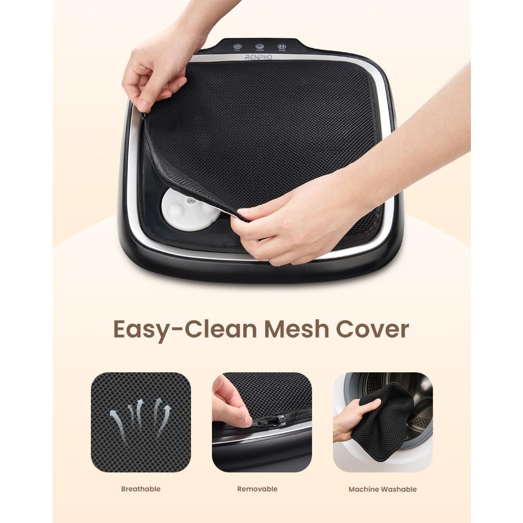 Renpho Foot Massager with Heat and Deep Kneading Shiatsu Massage Machine 2-in-1 Feet and Back Massager with Removable Cover Electric - Very Good