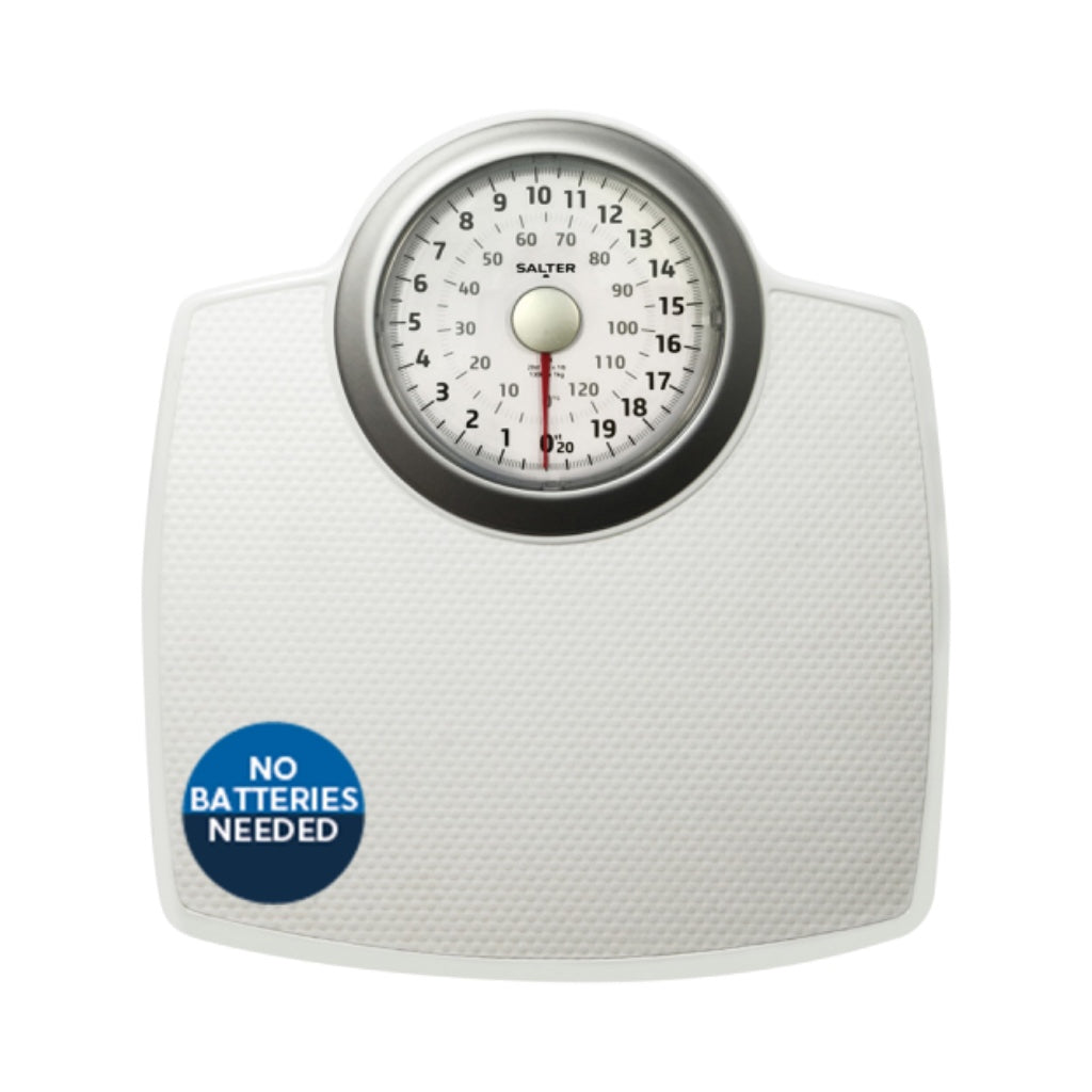 Salter 148 BKSVDR Speedo Dial Mechanical Bathroom Scales Large Platform Analogue Body Weight Scale 136kg 21st Capacity Black and Silver - Damaged Box