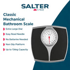Salter 148 BKSVDR Speedo Dial Mechanical Bathroom Scales Large Platform Analogue Body Weight Scale 136kg 21st Capacity Black and Silver - Damaged Box