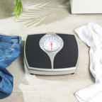 Salter 148 BKSVDR Speedo Dial Mechanical Bathroom Scales Large Platform Analogue Body Weight Scale 136kg 21st Capacity Black and Silver - Damaged Box
