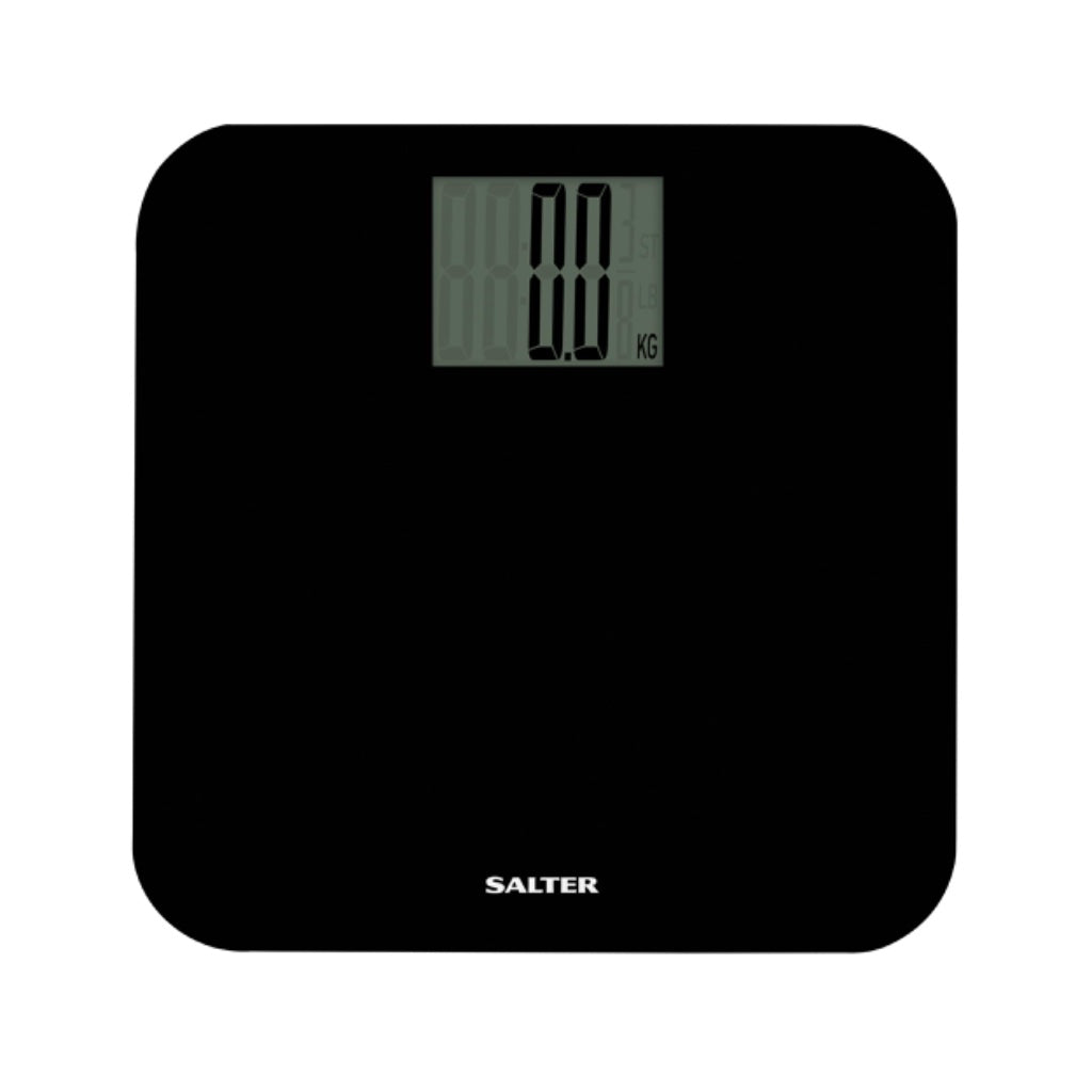 Salter 9049 BK3R Max Digital Bathroom Scales High Capacity 250kg Body Weight Scale with Supersize LCD Display Carpet Feet and Battery Black - Damaged Box