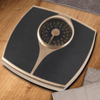 Salter Speedo Dial Mechanical Bathroom Scale - Analog Body Weight Scale No Batteries Required 136kg Capacity KG ST LBS Large Platform Gold - Damaged Box