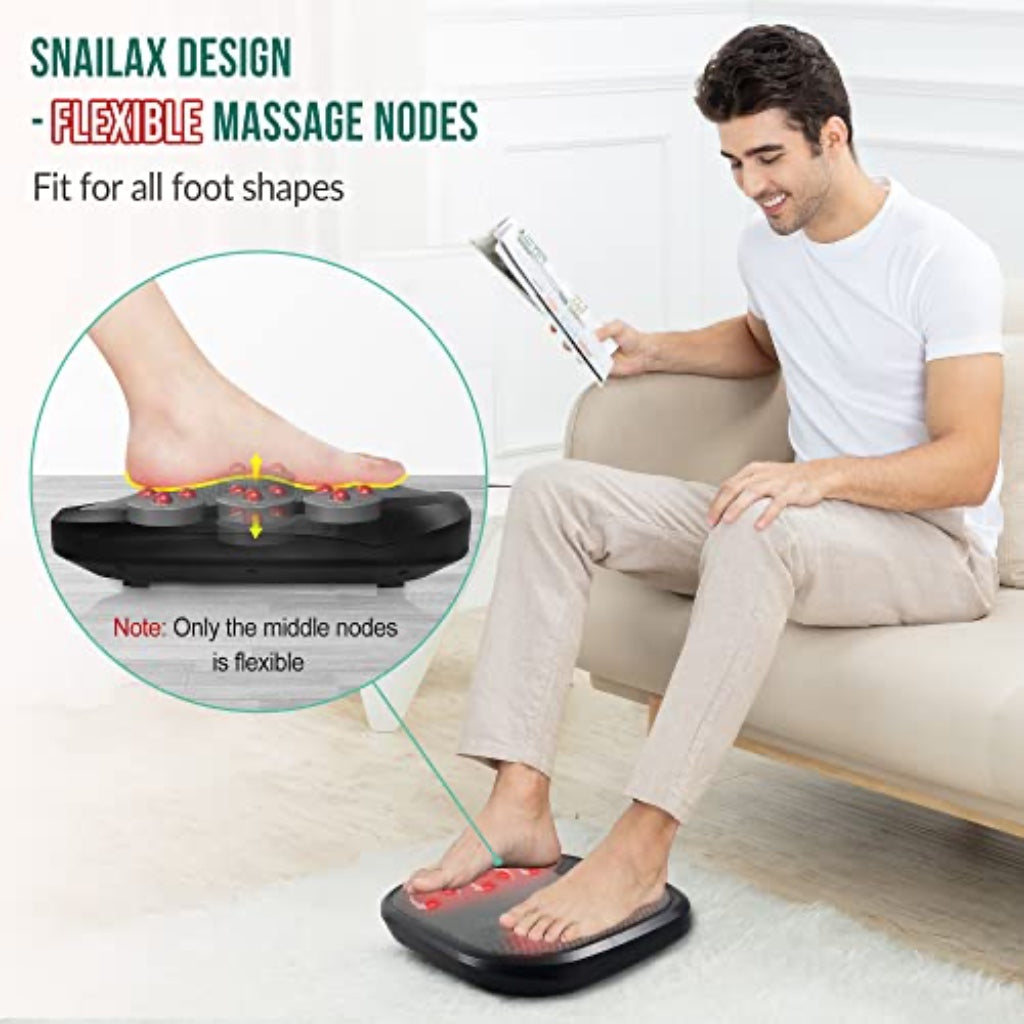 Snailax Foot Massager with Heat Shiatsu Deep Kneading Machine for Plantar Fasciitis Relief and Circulation Electric Foot Massage Device - Damaged Box