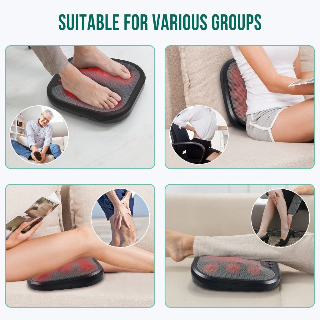 Snailax Foot Massager with Heat Shiatsu Deep Kneading Machine for Plantar Fasciitis Relief and Circulation Electric Foot Massage Device - Damaged Box