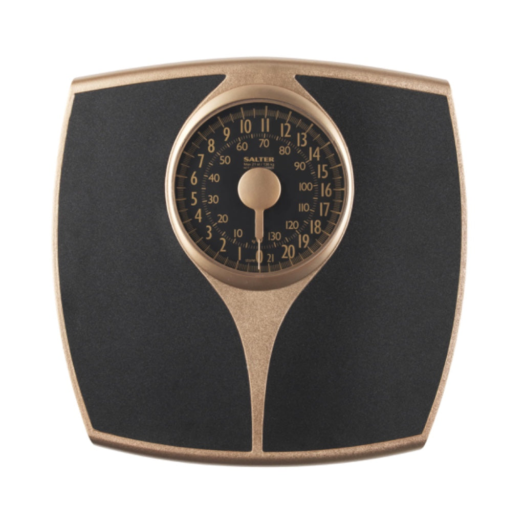Salter Speedo Dial Mechanical Bathroom Scale - Analog Body Weight Scale with Large Platform - 136kg Capacity - KG ST LBS - Gold - Very Good