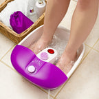 Sensio Spa Heated Foot Spa Massager with Bubbles Red Light and Massage Rollers - Foot Bath with 9 Piece Pedicure Set for Home Foot Care