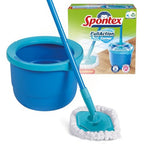 Spontex Full Action Corner System Spin Mop and Bucket Set Microfibre Floor Cleaner for Wood Laminate and Tile 360 Degree Wringing System - Very Good