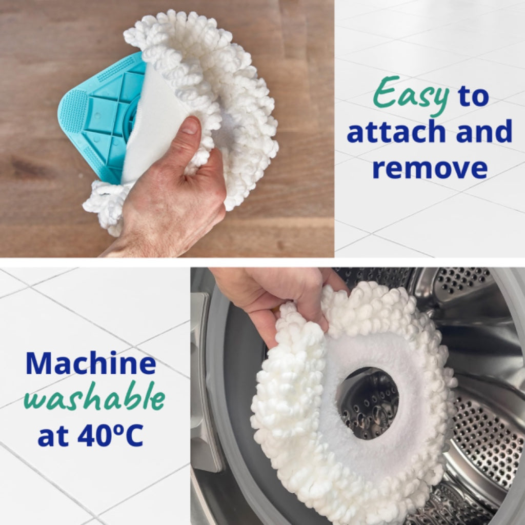 Spontex Full Action Corner System Spin Mop and Bucket Set Microfibre Floor Cleaner for Wood Laminate and Tile 360 Degree Wringing System - Very Good