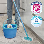 Spontex Full Action Corner System Spin Mop and Bucket Set Microfibre Floor Cleaner for Wood Laminate and Tile 360 Degree Wringing System - Very Good