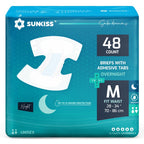 Sunkiss Adult Nappies Maximum Absorbency Disposable Diapers for Men and Women Large 60 Count 4 Packs of 15 Odour Control Incontinence Briefs - Damaged Box