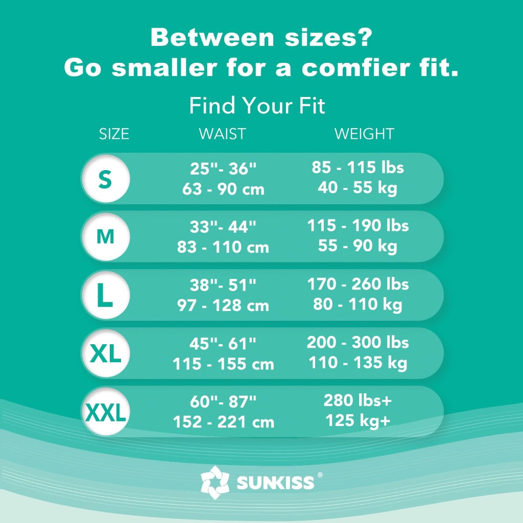 Sunkiss Adult Nappies Maximum Absorbency Disposable Diapers for Men and Women Large 60 Count 4 Packs of 15 Odour Control Incontinence Briefs - Damaged Box