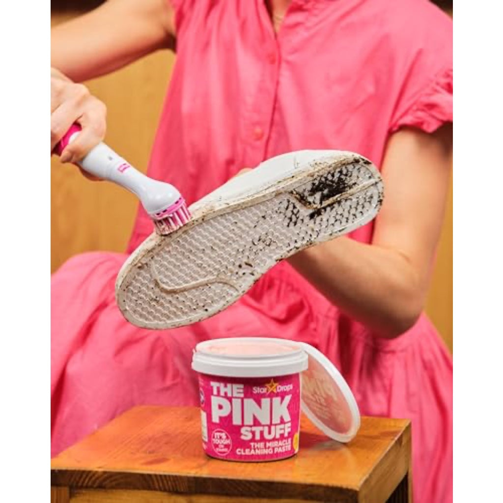The Pink Stuff Miracle Scrubber Kit Electric Cleaning Tool with 4 Interchangeable Brush Heads for Bathroom Kitchen and Grout Cleaning - Very Good