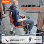 Vevor EMS Stair Chair 350lbs Capacity Foldable Aluminum Emergency Evacuation Wheelchair with 2 Wheels Portable Stair Lift for Elderly - Damaged Box
