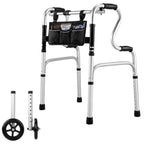 Upright Walking Frame with Padded Armrests and Wheels - Height Adjustable Aluminum Stand Up Walker for Elderly - Silver Mobility Aid with - Damaged Box