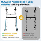 Upright Walking Frame with Padded Armrests and Wheels - Height Adjustable Aluminum Stand Up Walker for Elderly - Silver Mobility Aid with - Damaged Box