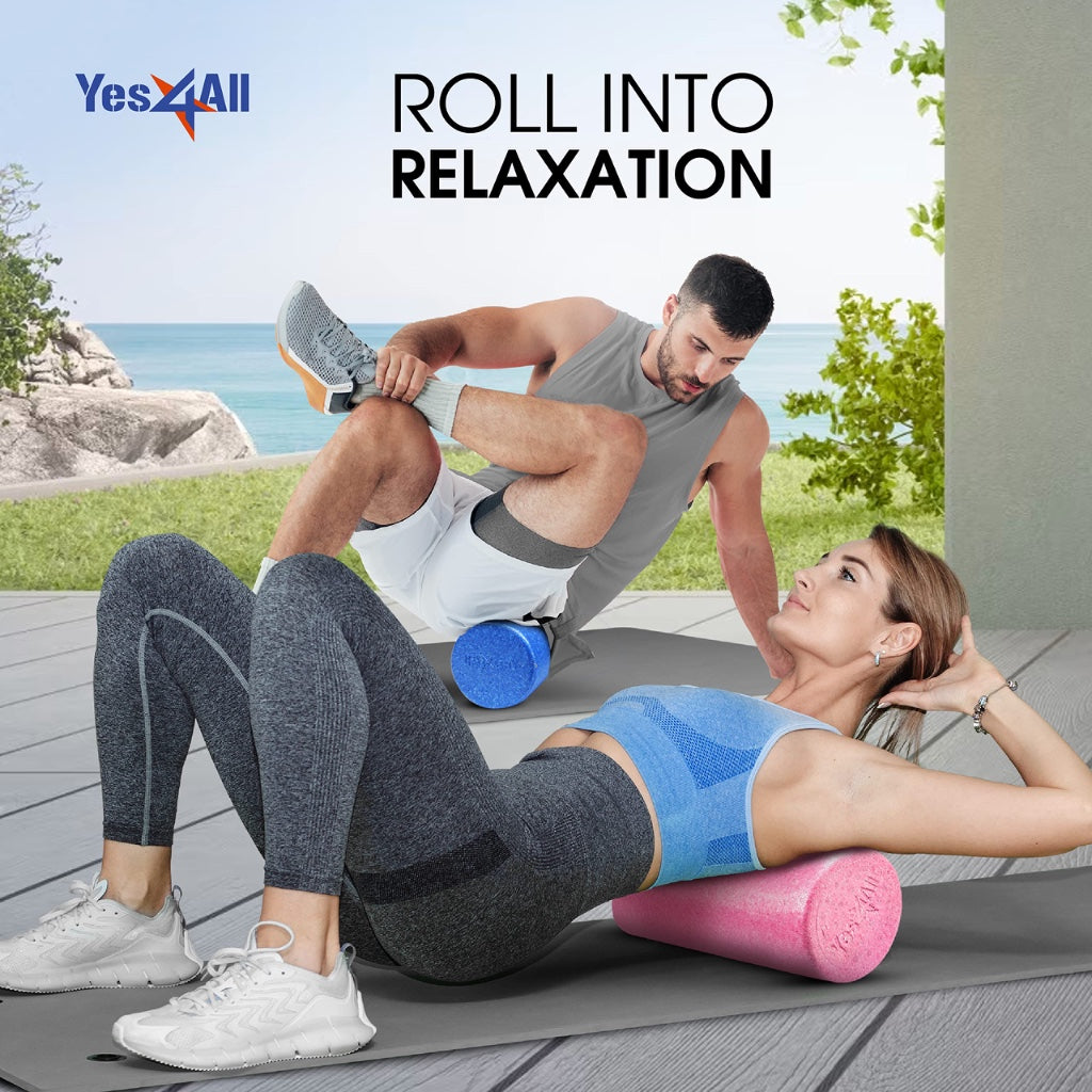 Yes4All High Density EPP Foam Roller Lightweight Muscle Massager for Back Legs Yoga Pilates and Deep Tissue Trigger Point Exercise 30-90cm - Damaged Box