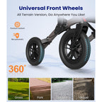 Vocic All Terrain Rollator Walker Foldable Outdoor Mobility Aid with Seat 12 Inch Rubber Tyres Storage Bag and Brakes for Seniors and Adults - Like New