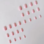 24Pcs Square Pink Edge French Tip Short False Nails Press On Nails for Women Girls - Full Cover Acrylic Nail Art, No UV/LED Needed, Adhesive Nail Accessories - Damaged Box