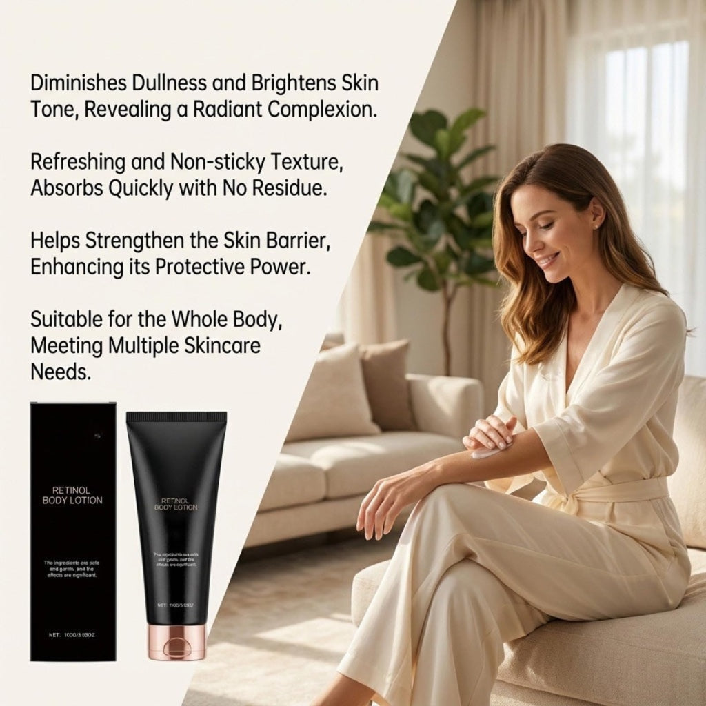 2PCS Retinol Body Lotion for Crepey Skin & Firming - Anti-Aging Body Cream with Ceramides & Shea Butter - Non-Greasy Fast Absorbing Hydrating Lotion for Smooth, Tight Skin - 2 x 100g