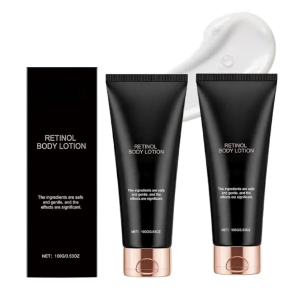2PCS Retinol Body Lotion for Crepey Skin & Firming - Anti-Aging Body Cream with Ceramides & Shea Butter - Non-Greasy Fast Absorbing Hydrating Lotion for Smooth, Tight Skin - 2 x 100g