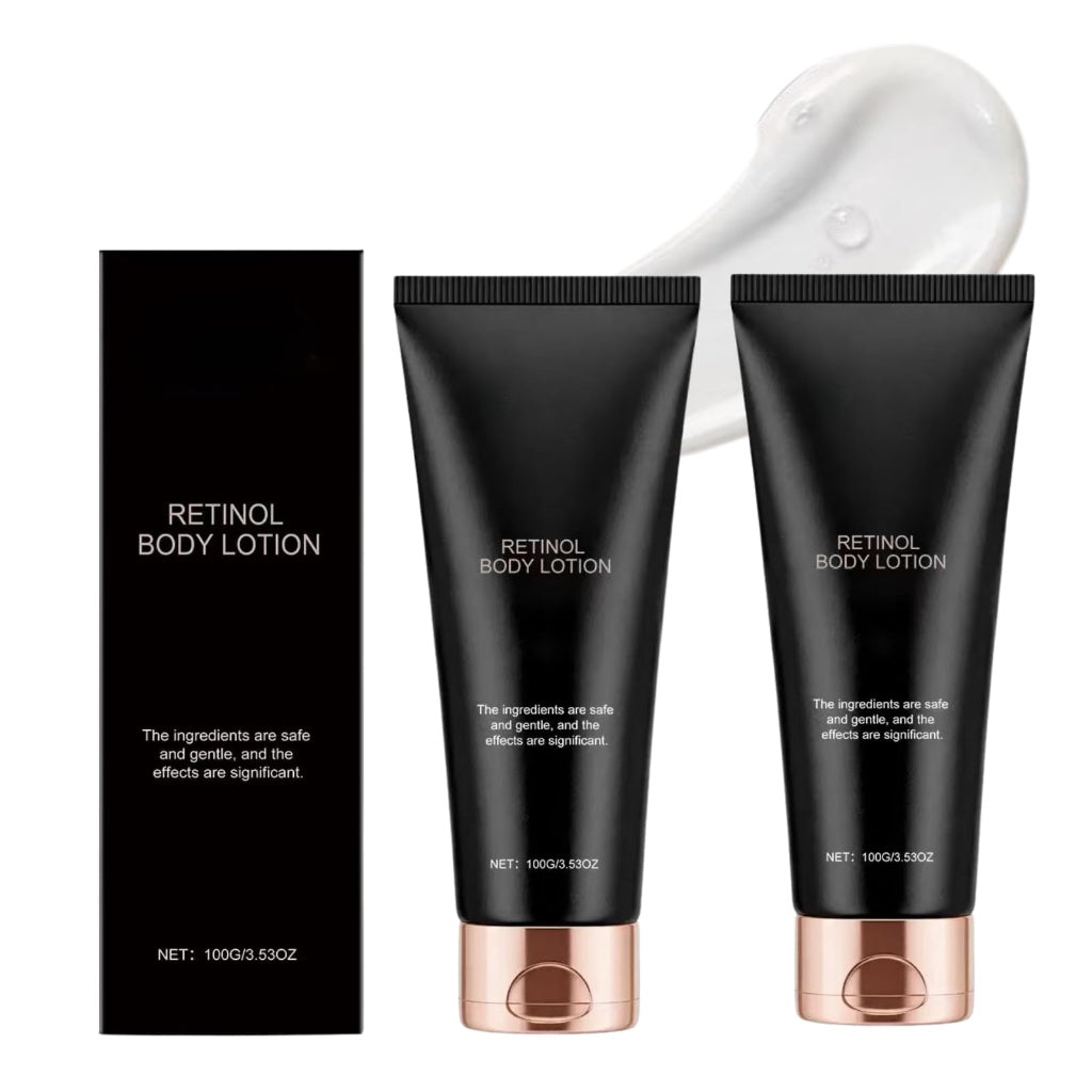 2PCS Retinol Body Lotion for Crepey Skin & Firming - Anti-Aging Body Cream with Ceramides & Shea Butter - Non-Greasy Fast Absorbing Hydrating Lotion for Smooth, Tight Skin - 2 x 100g