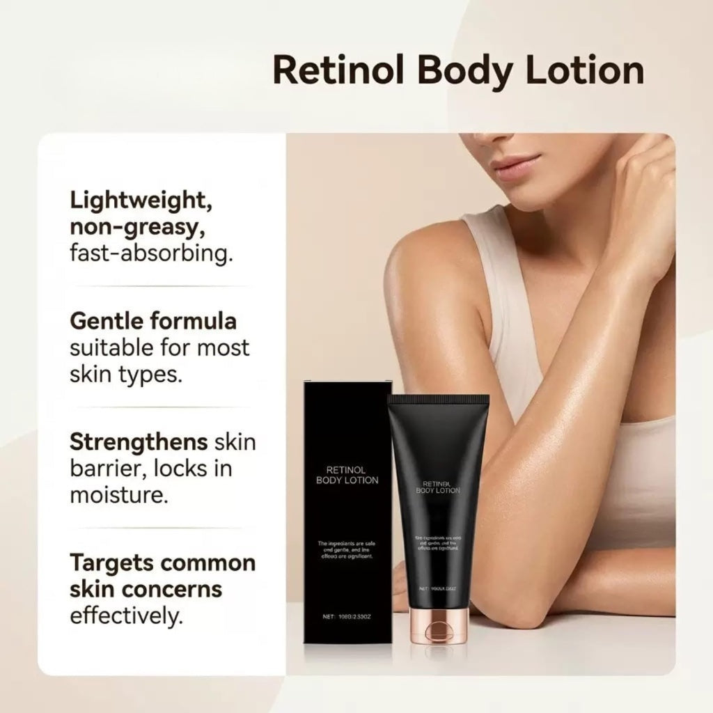 2PCS Retinol Body Lotion for Crepey Skin & Firming - Anti-Aging Body Cream with Ceramides & Shea Butter - Non-Greasy Fast Absorbing Hydrating Lotion for Smooth, Tight Skin - 2 x 100g